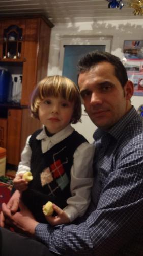Petrit Lleshaj the owner and his son